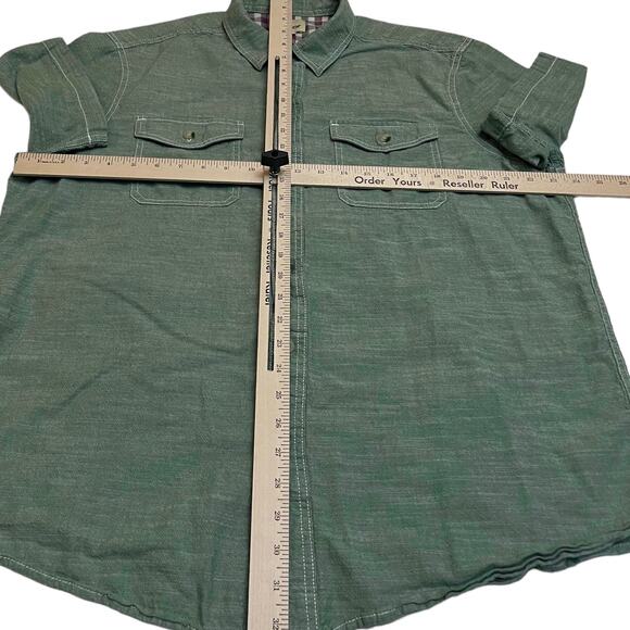 Woolrich Men’s XL Short Sleeve Button Down Shirt Green Casual Workwear - Picture 7 of 7